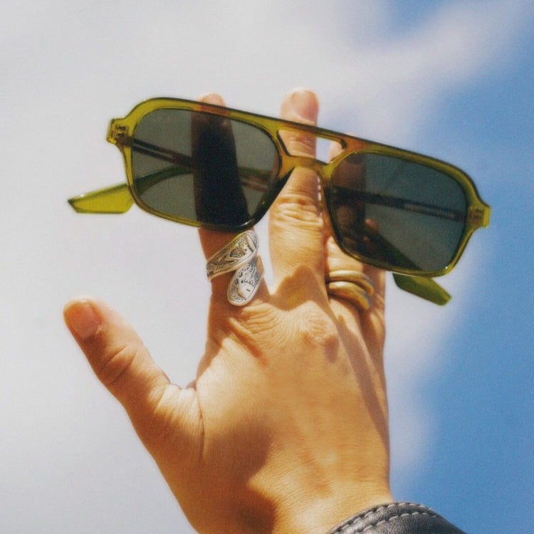 Yucca Tree | Olive & Sage Green Lens & Aviator Shape Frame Shop Wavey