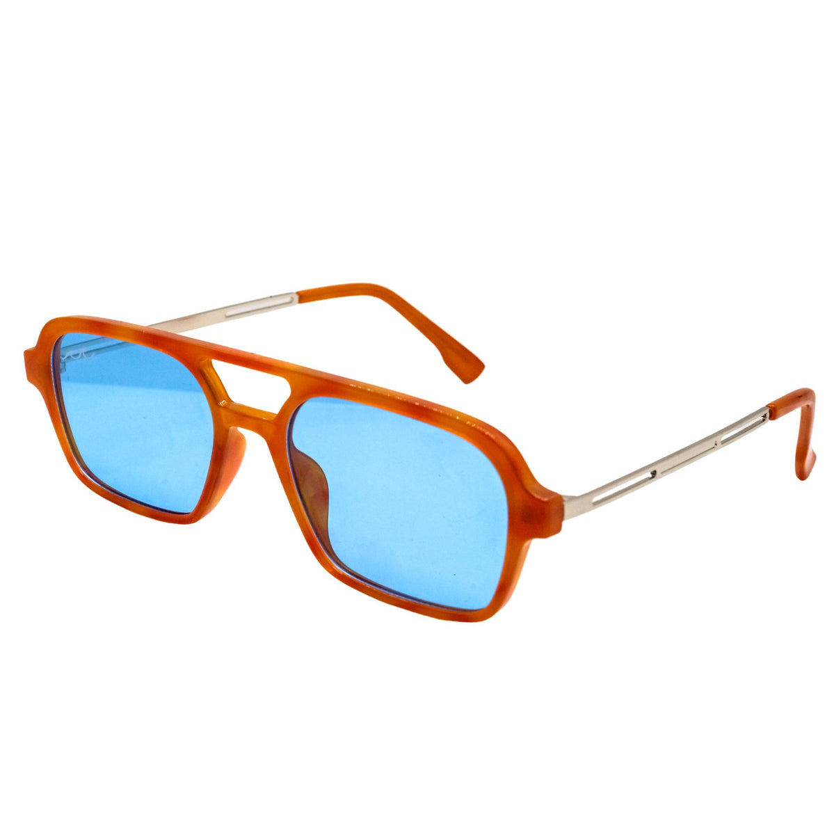 The Poppy 35 Orange Frame Blue Lens Sunglasses Shop Wavey