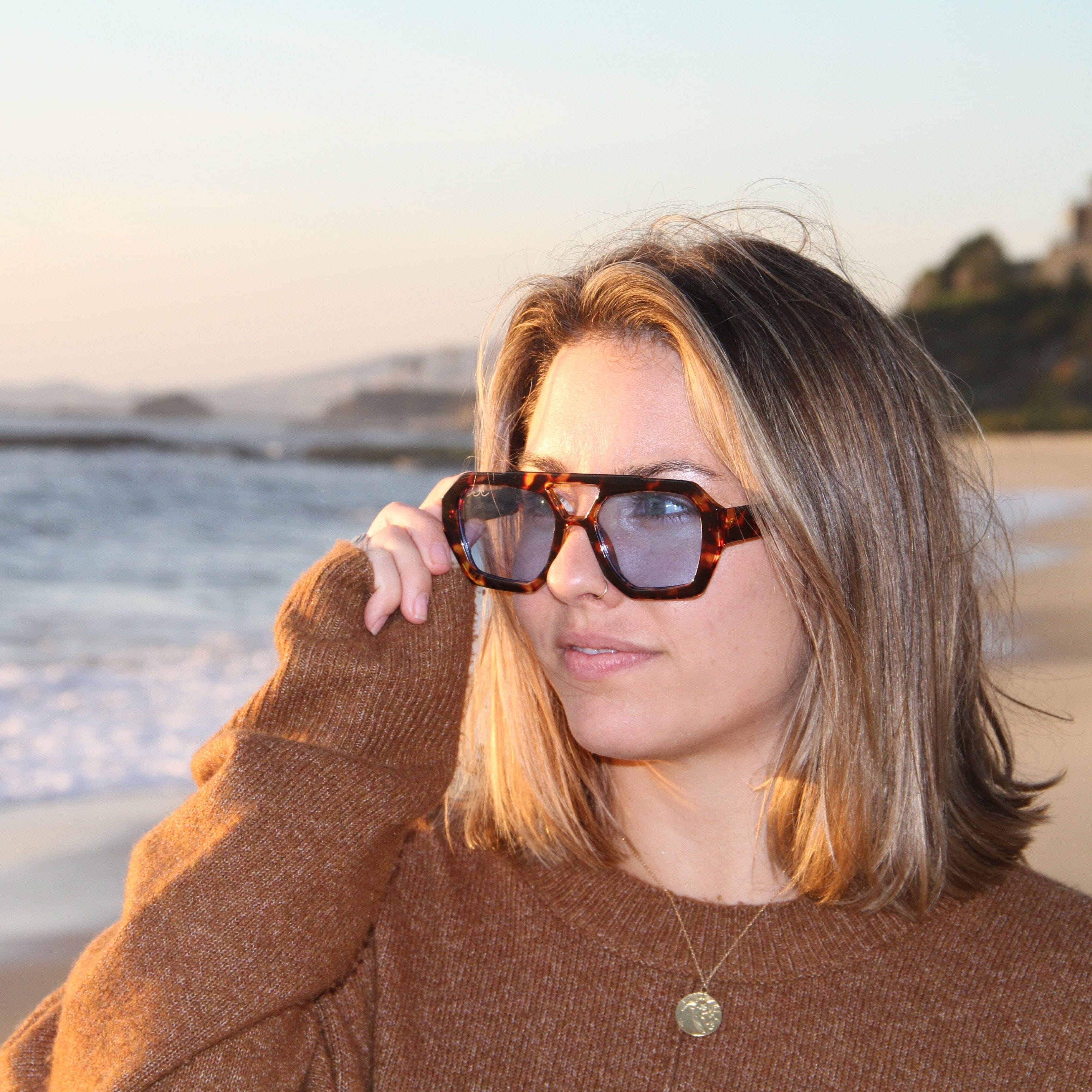 The Old Fashion | $35 | Brown Tortoise Octagon Frames with Blue